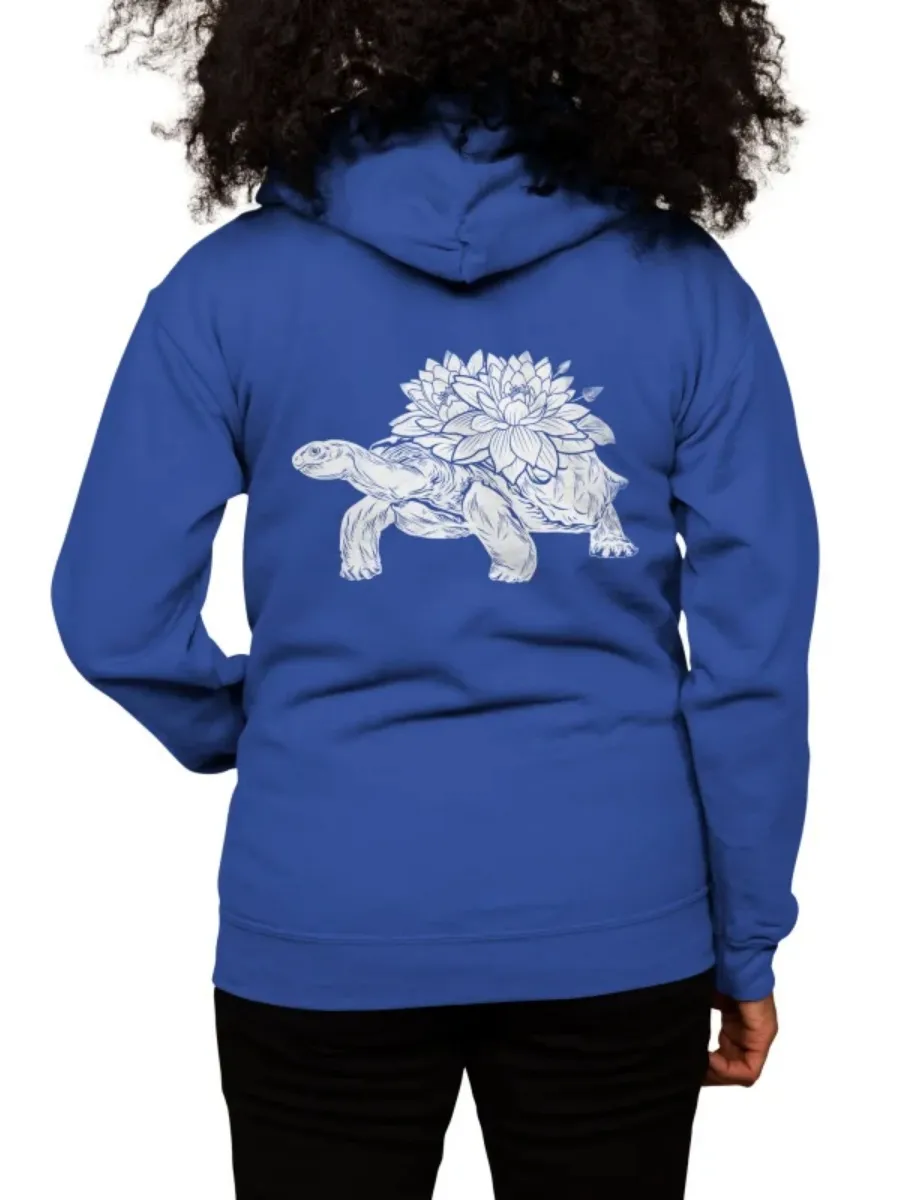 Turtle and Lotus Print Hoodie