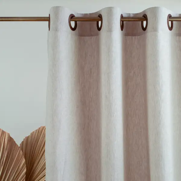 Eyelet Linen Curtain Panel