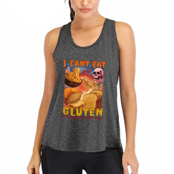 I Can T Eat Gluten Funny Meme Athletic Tank