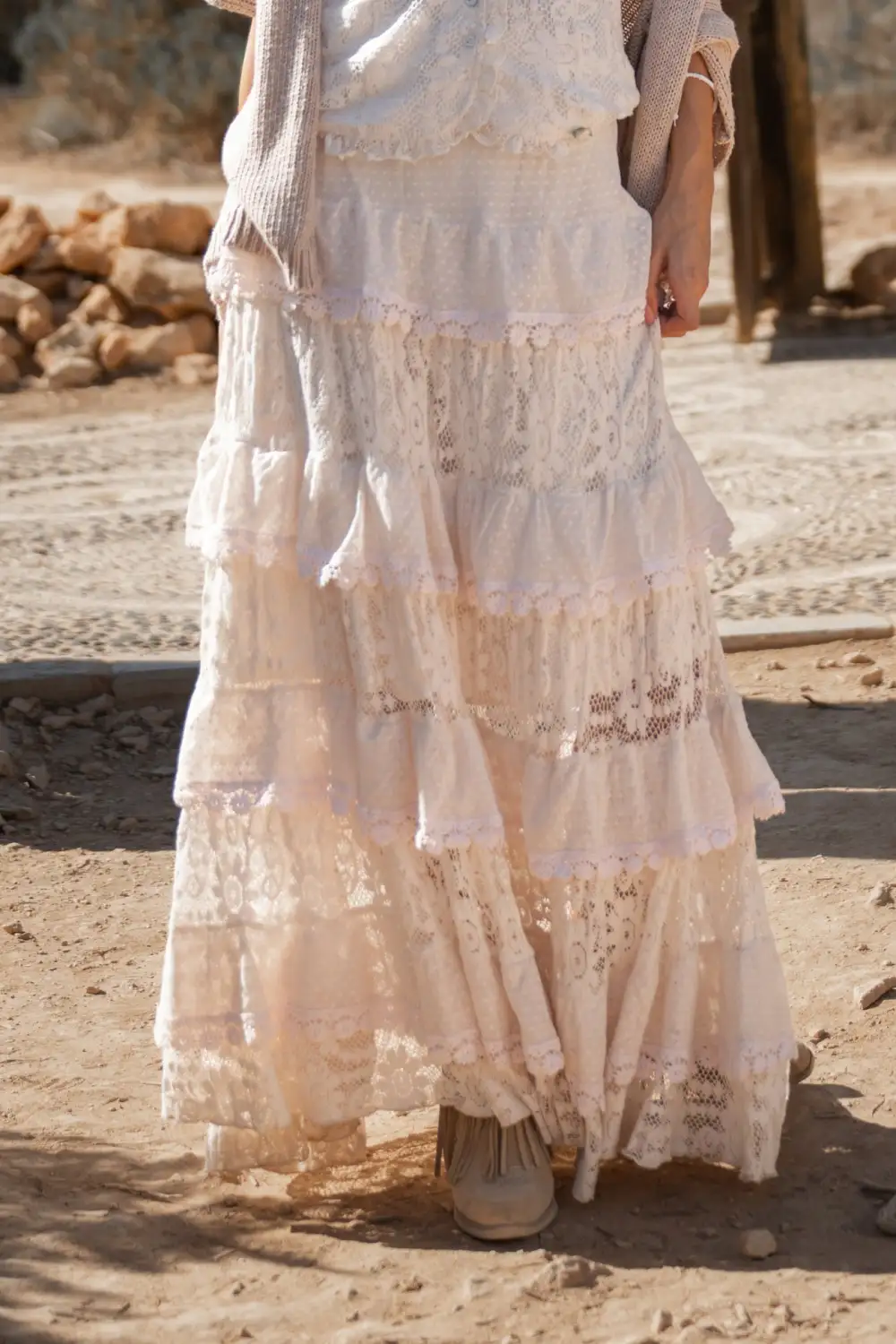Versatile Casual Maxi Lace Skirt