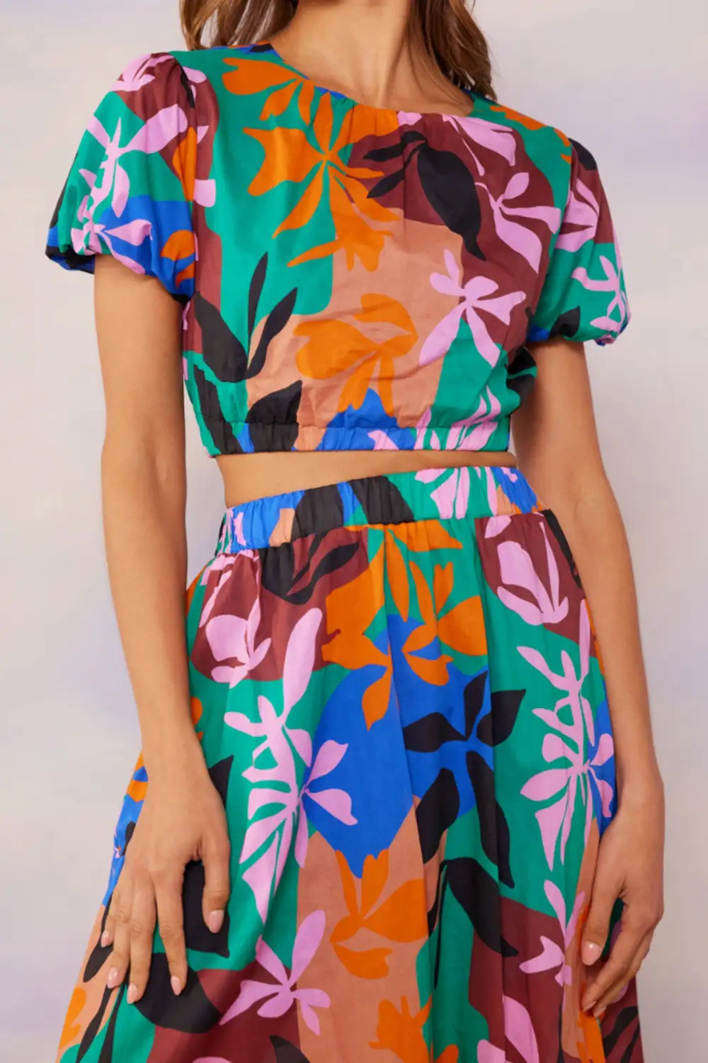 Floral Cropped Resort Top