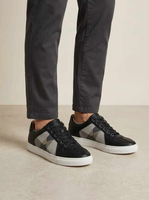 Men's Geometric Pattern Leather Printed Casual Shoes