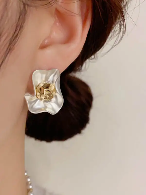 Lustrous Floral Accent Earrings
