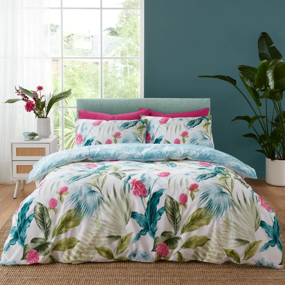 Fresh Bedroom Reversible Floral Linen Duvet Cover Set