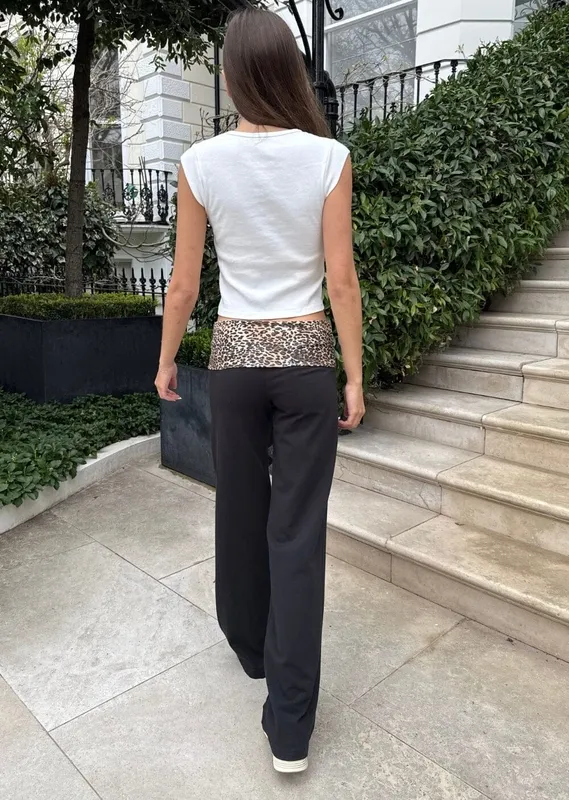 Black Leopard Sweatpants