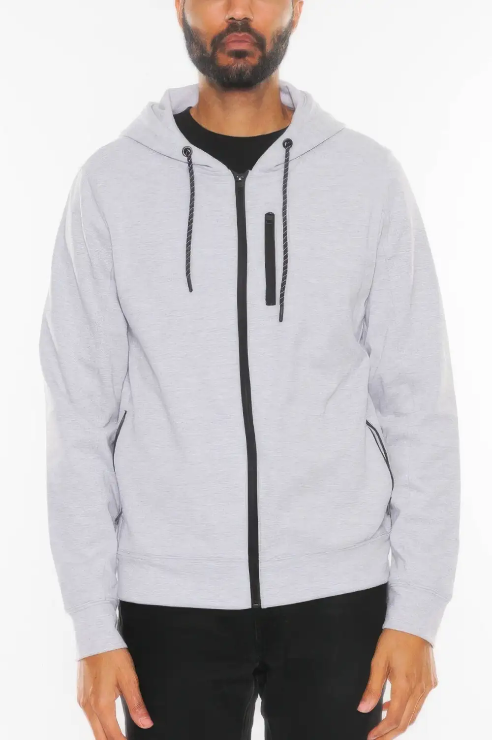 Heathered Full Zip Casual Jacket