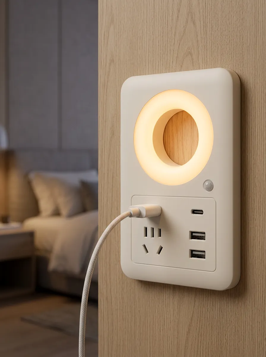Modern Minimalist Ring Light Printed LED Outlet Cover