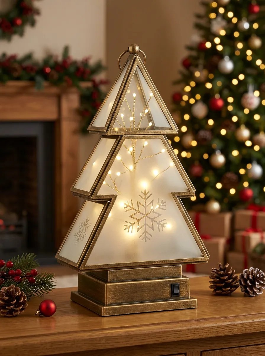 Festive Snowflake Christmas Tree Festive Design Christmas Light-Up Tree Decor
