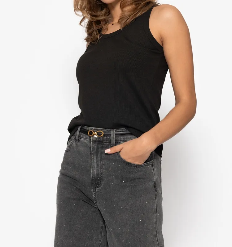 Black Neckline Tank Top