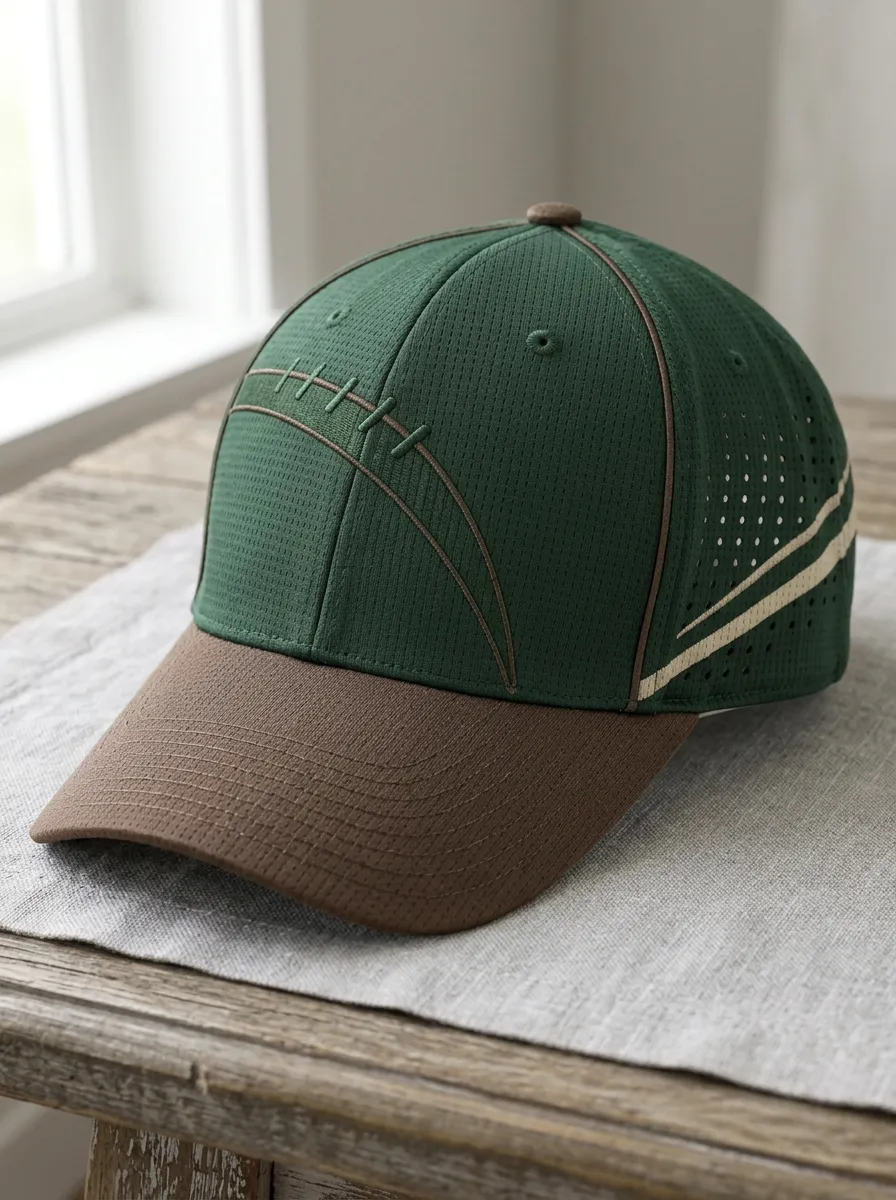 Unisex American Football Lover Green Brown Stitched Printed Cap