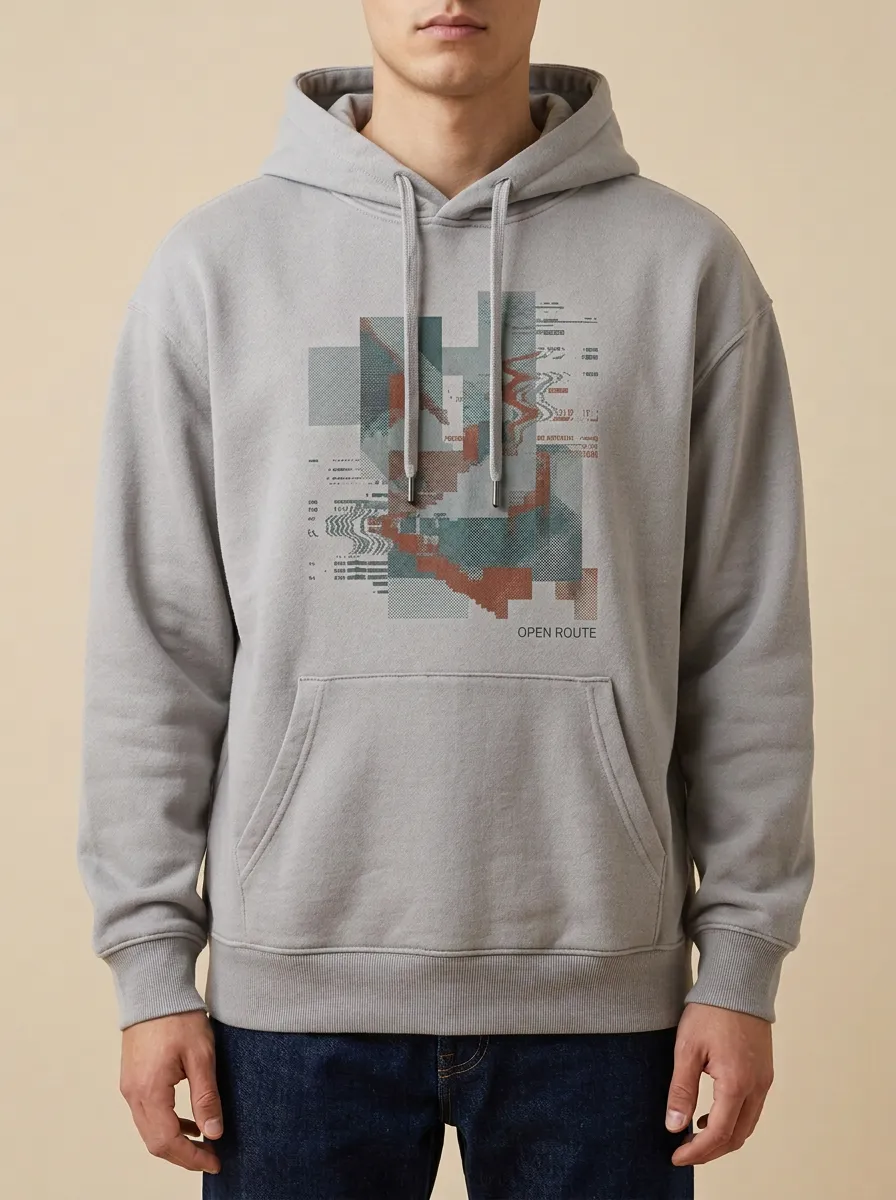 Techwear Open Route Glitch Hoodie