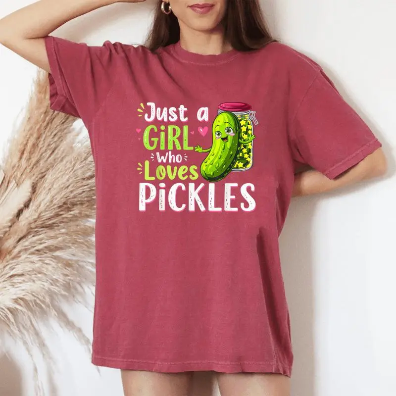 Just A Girl Who Loves Pickles Toddler Pickle Costume Women's Oversized Comfort T-Shirt