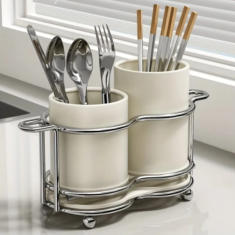 Dual Compartment Utensil Holder