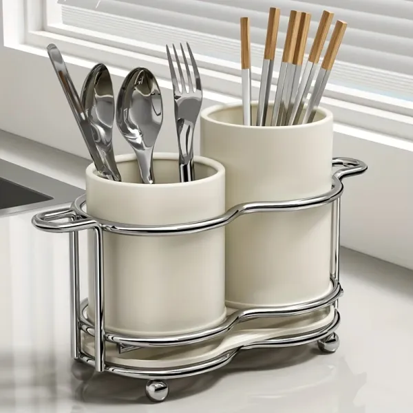 Dual Compartment Utensil Holder