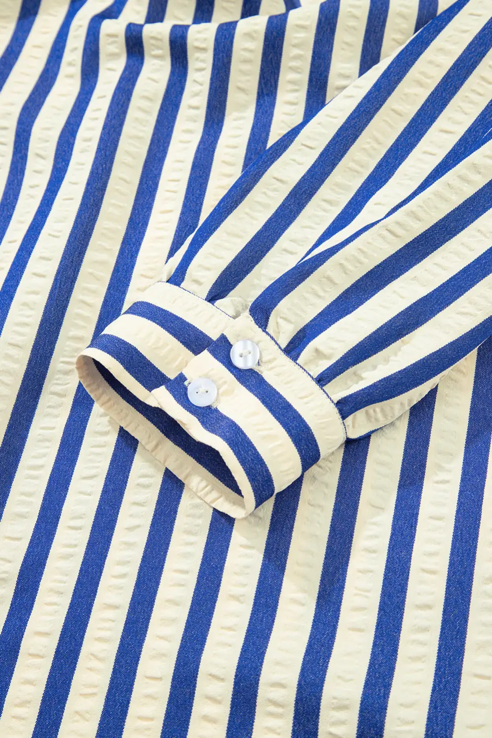 Striped Half Button Pocketed Mini Dress