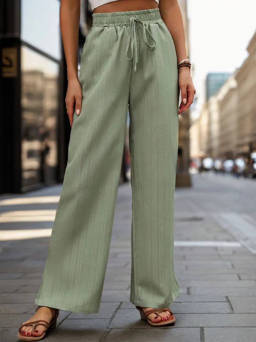 Weekend High Waist Wide Leg Pants