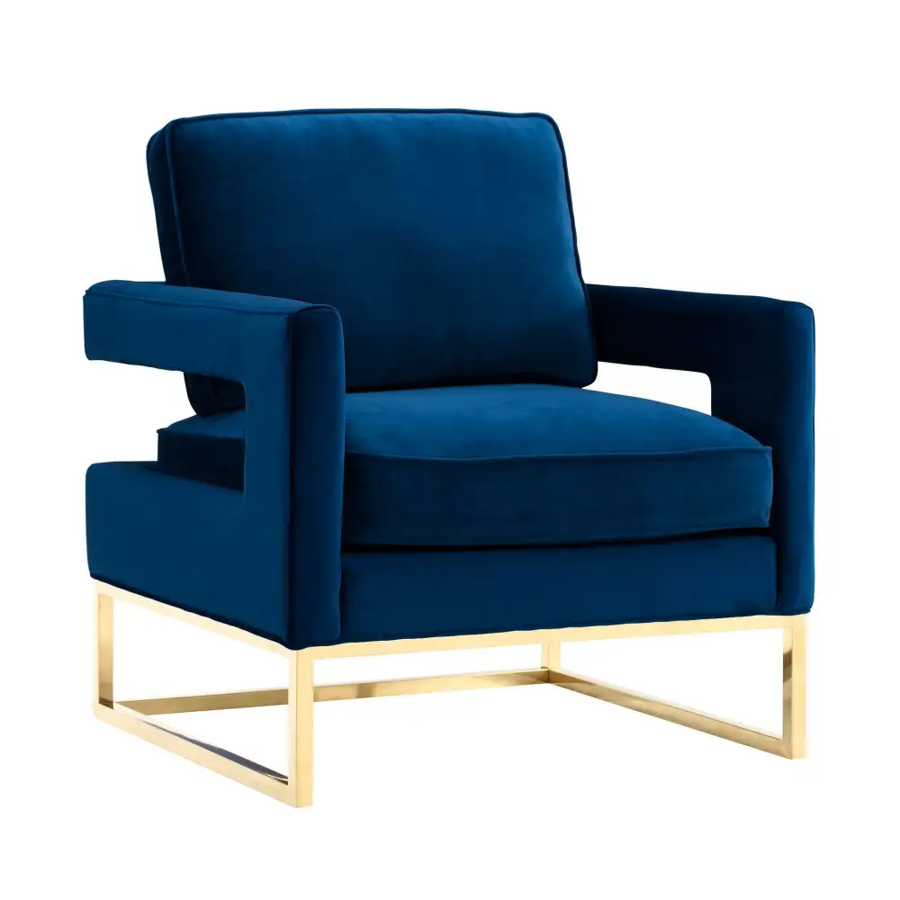 Geometric Modern Velvet Upholstered Accent Chair