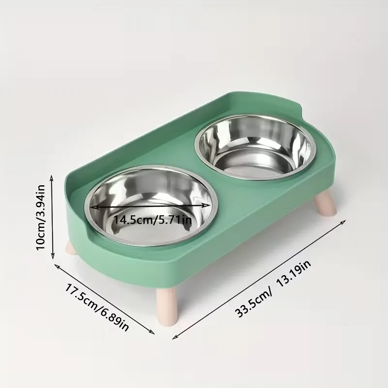 Water Dispenser Stainless Steel Non-Slip Dual Bowl