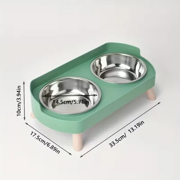 Water Dispenser Stainless Steel Non-Slip Dual Bowl