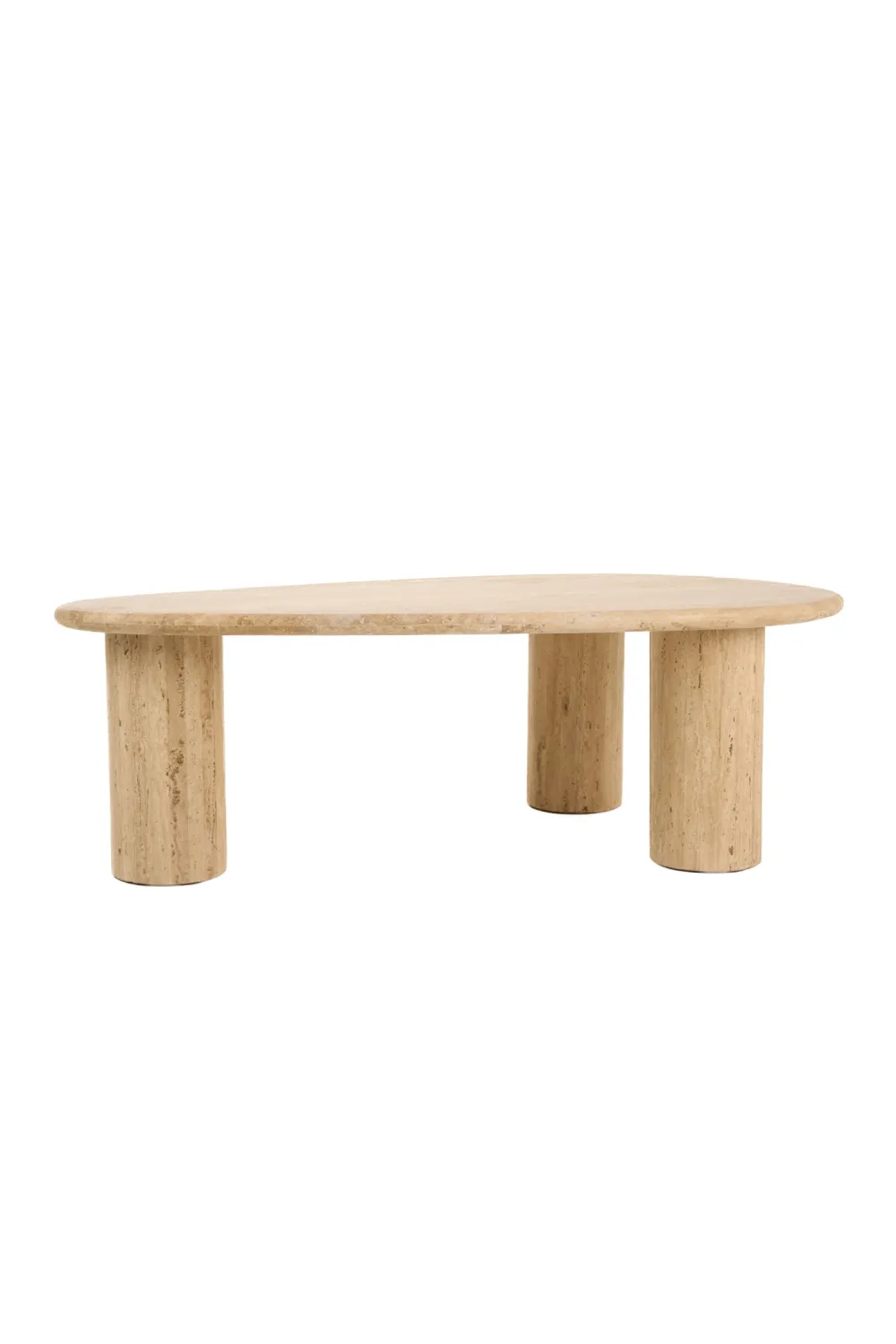 Freeform Travertine Coffee Table