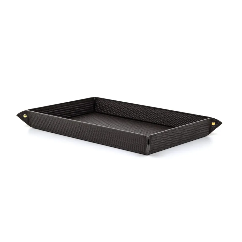 Rectangular Studded Leather Trinket Tray
