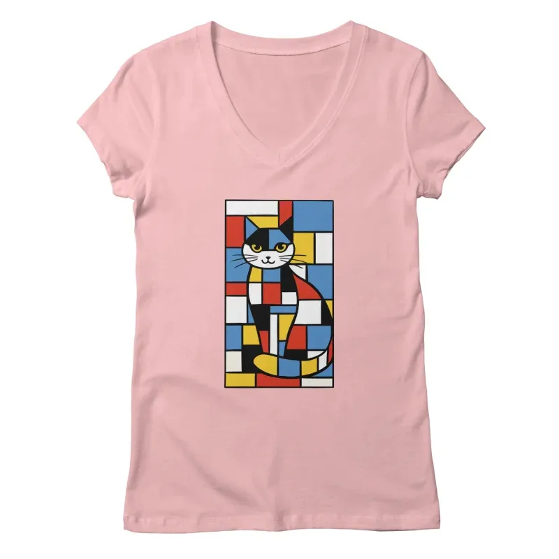 Mondrian Cat V-Neck Tee
