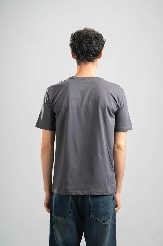 Dark Grey Soft Cotton Crewneck Tee