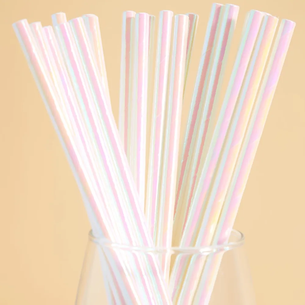 Pastel Striped Straws