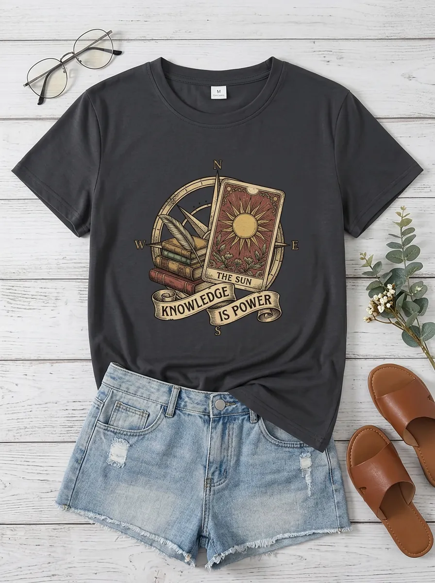 Tarot Sun Knowledge Is Power T-Shirt