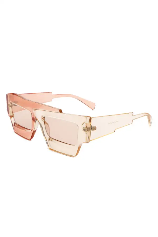 Marble Square Flat Top Frame Sunglasses