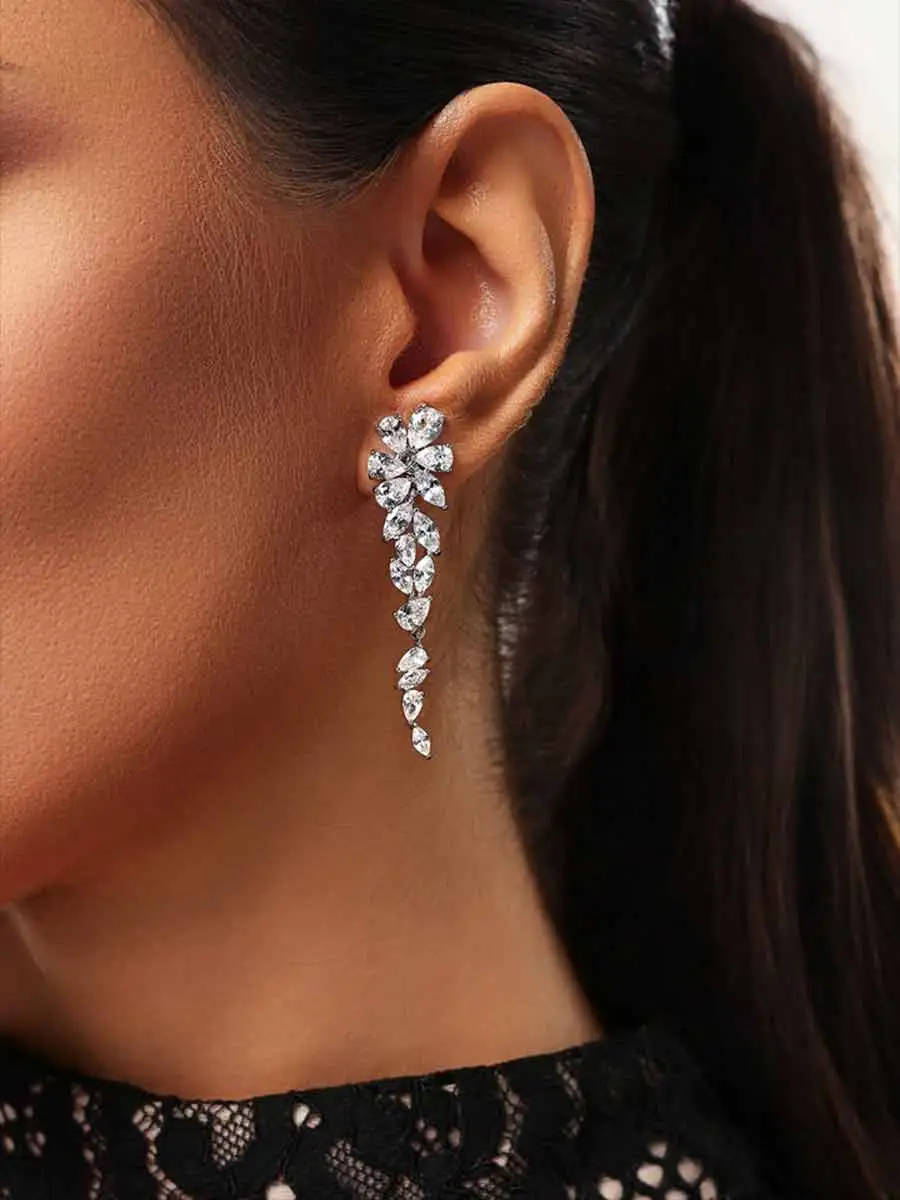Arabelle Diamond Triangle Tassels Earrings