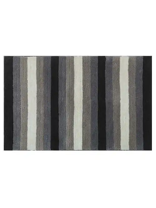 Striped Contemporary Cotton Bathroom Mat