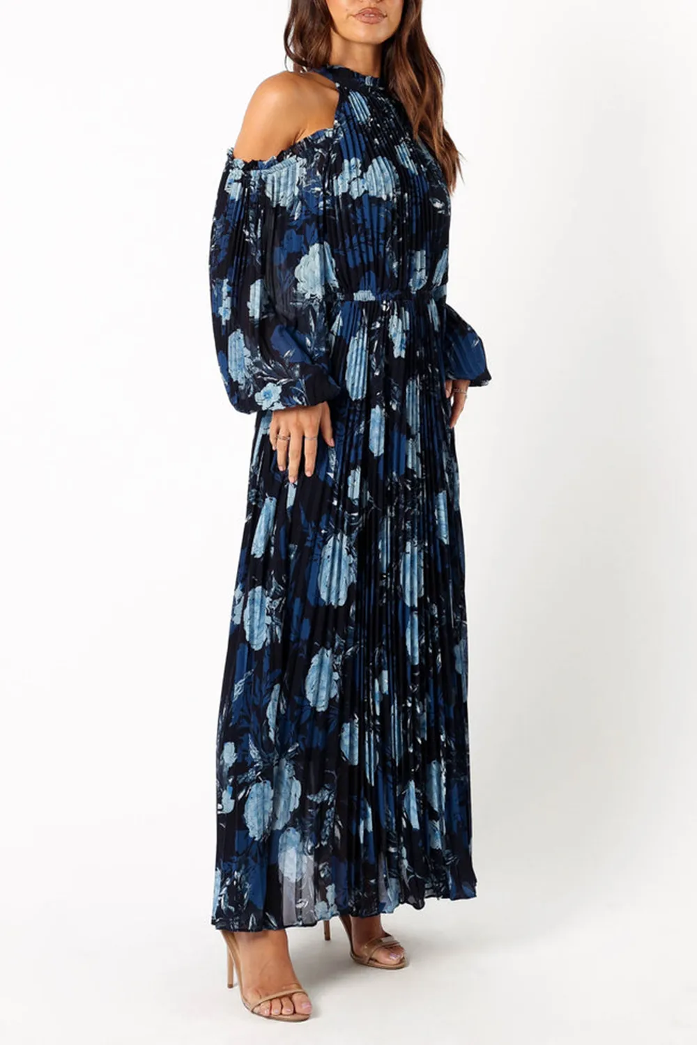 OFF-THE-SHOULDER TRUMPET SLEEVE DRESS