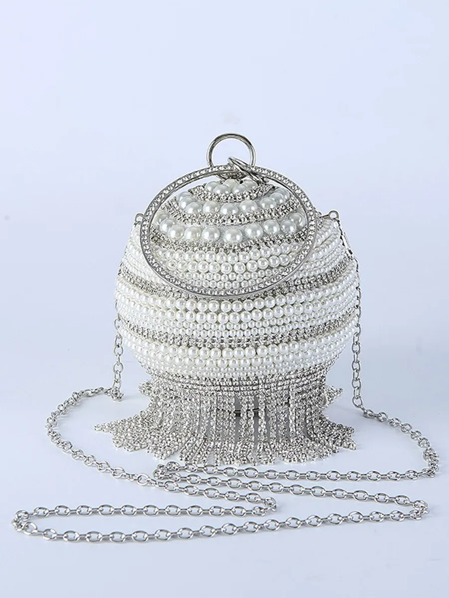 Giselle Small Pearl Tassel Ball Bag