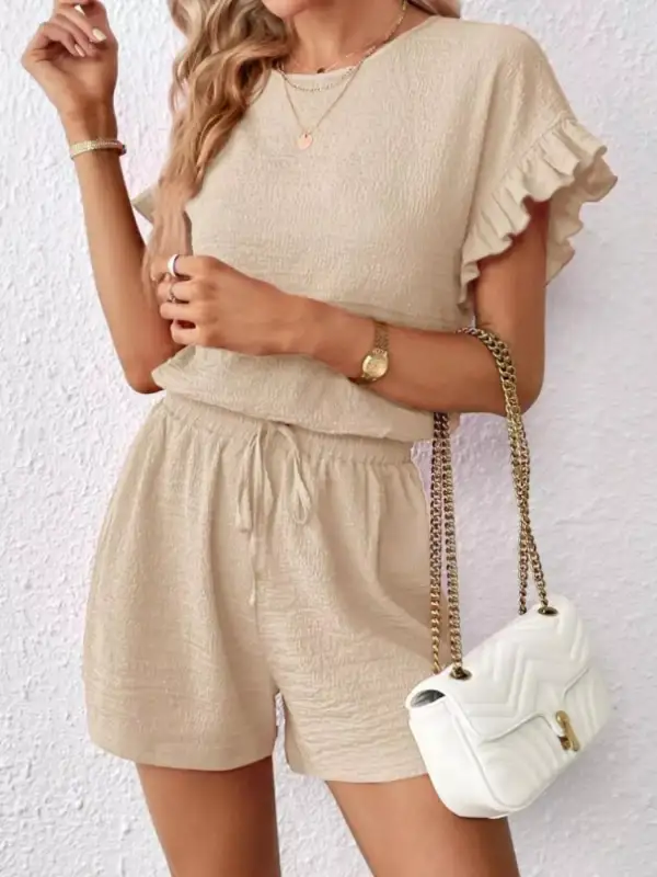 Round Neck Tee Shorts Set