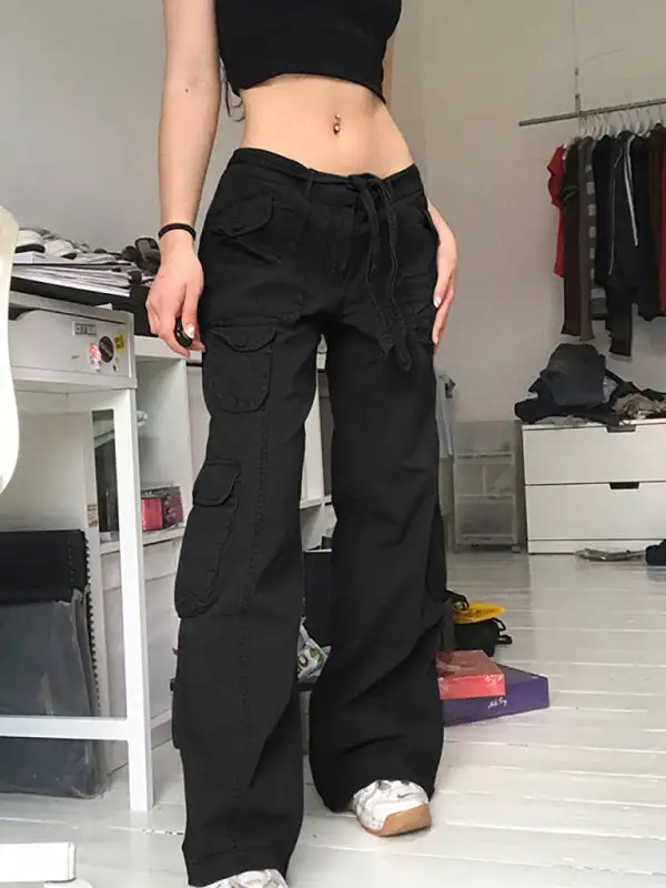 Vintage Workwear Wide Leg Loose Straight Denim Jeans