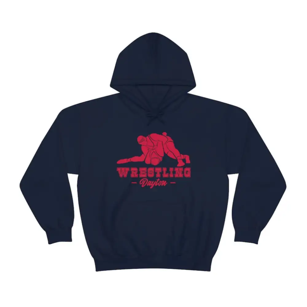 Soft Fleece Bold Print Wrestling Graphic Pullover Hoodie