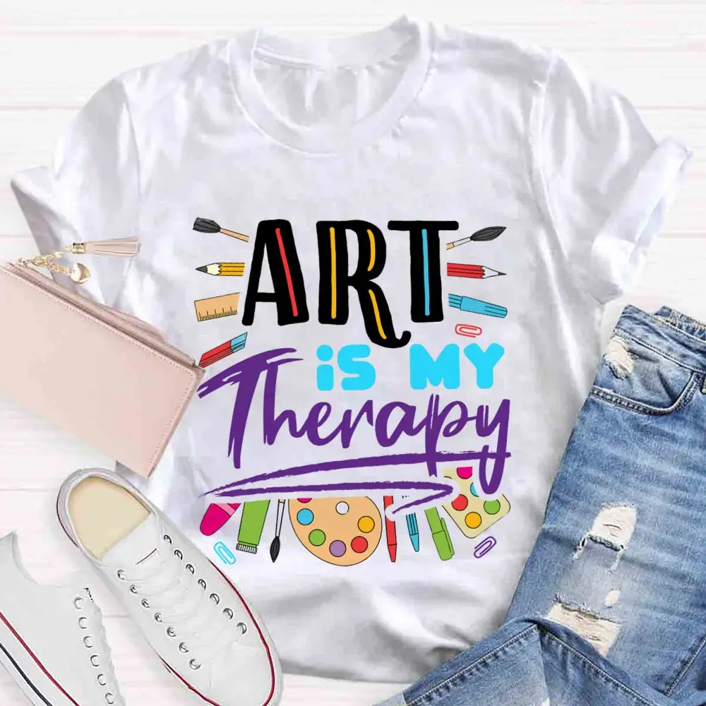 Art Is My Therapy Pastel Pencil T-Shirt