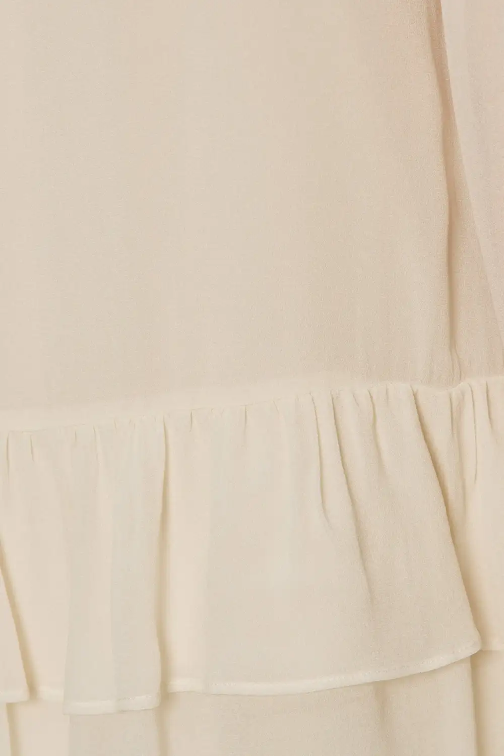 Mesh Ruffle Relaxed Blouse