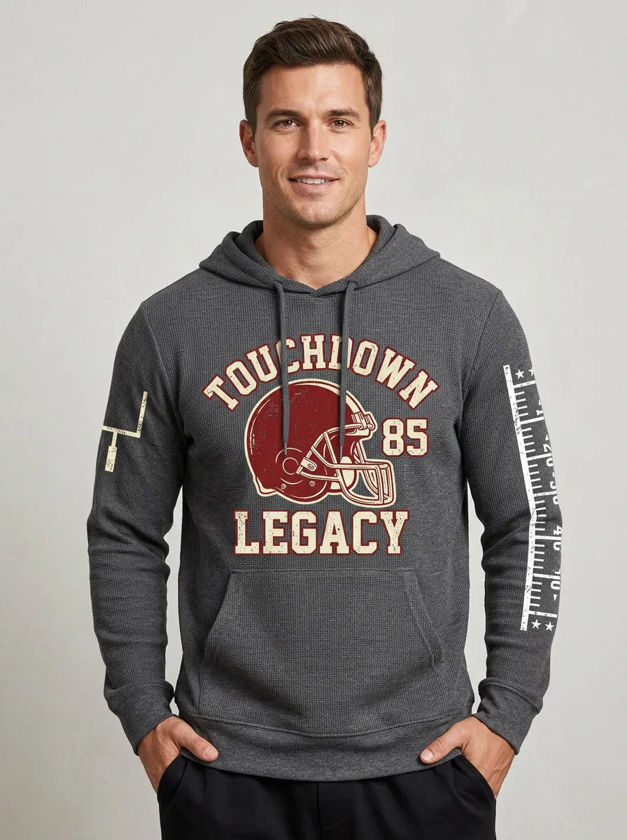 Men's Football Fan Touchdown Legacy Helmet Printed Hoodie