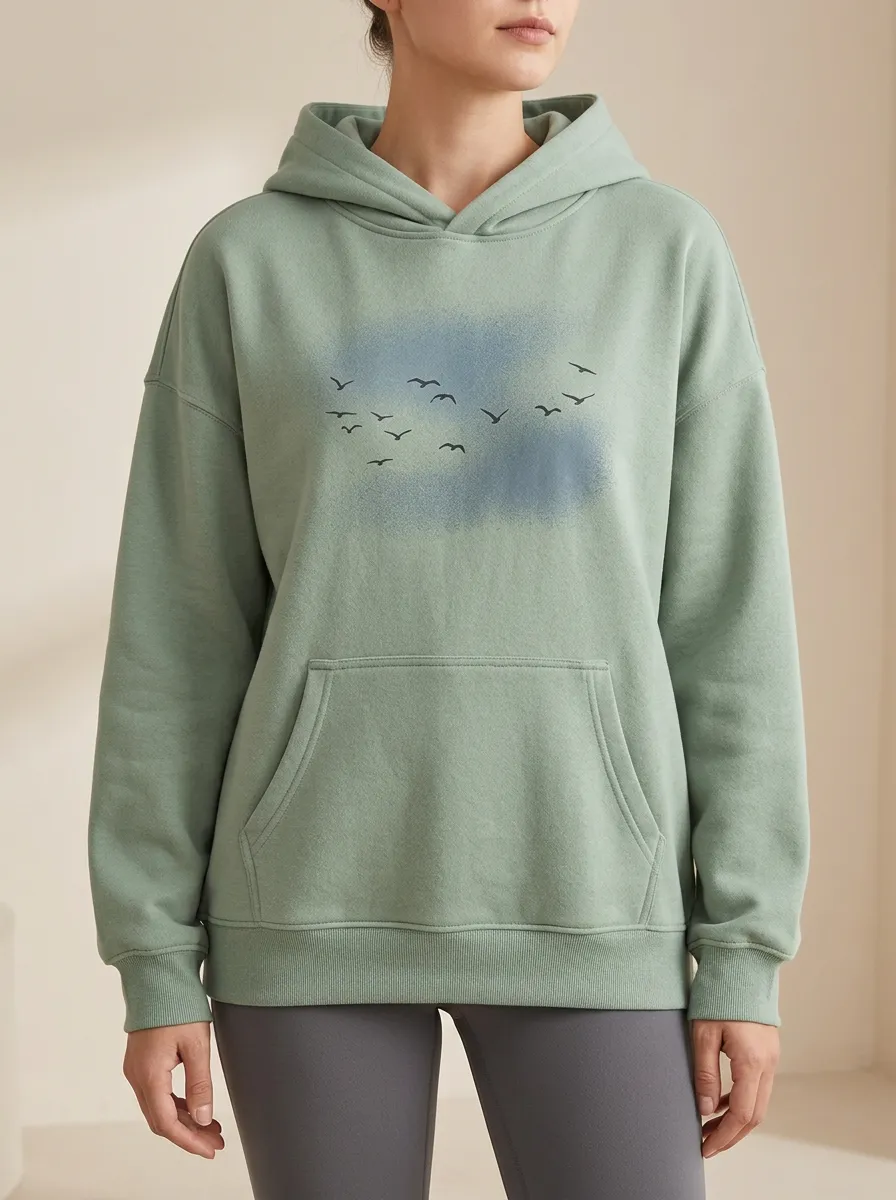 Nature Flying Birds Cloud Hoodie