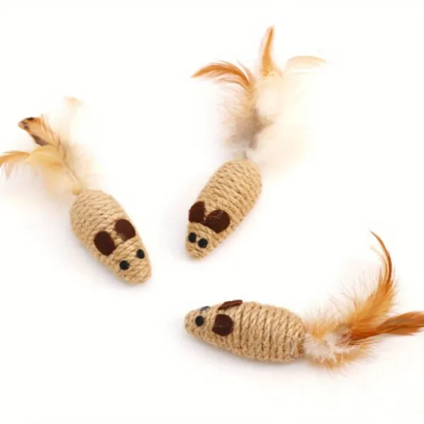 3 Pcs Rope Mouse Cat Toy