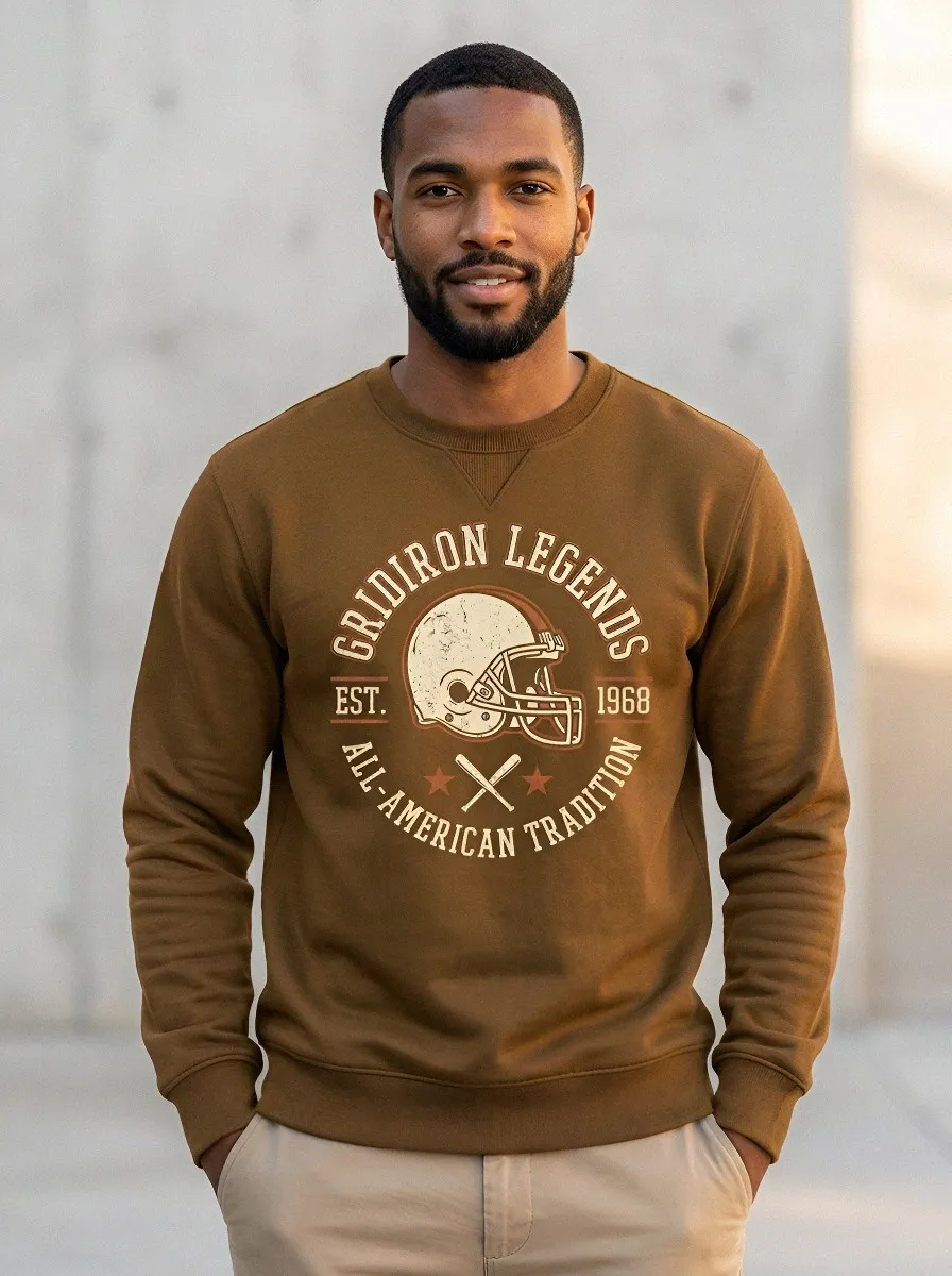 Everyday Men's Football Fan Gridiron Legends Helmet Printed Sweatshirt