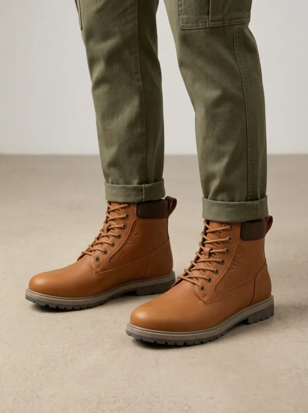 Unisex Nature Lover Leaf Pattern Print Work Boots