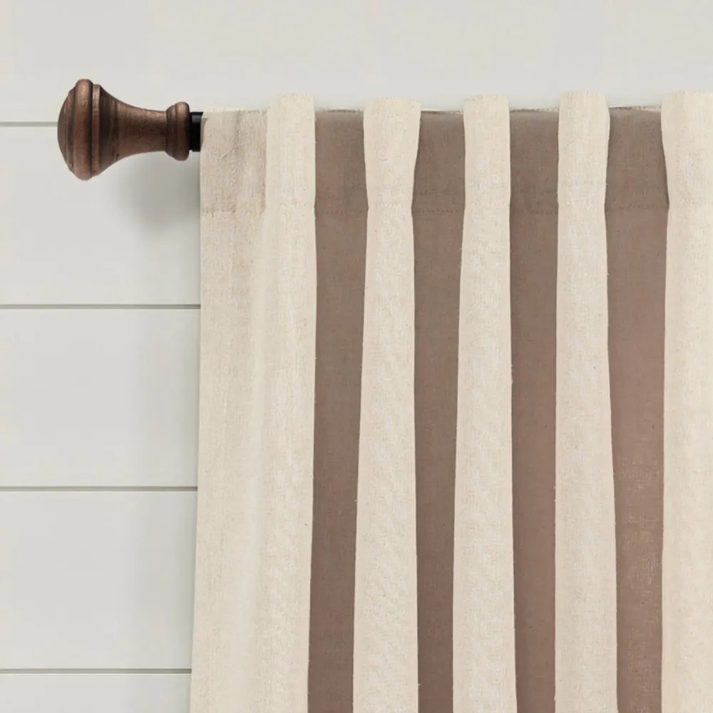Refined Farmhouse Solid Cotton Back Tab Rod Pocket Rod Pocket Curtain Panel Set