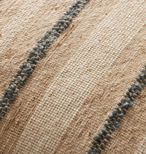 Natural and Blue Striped Sofa Throw Pillow