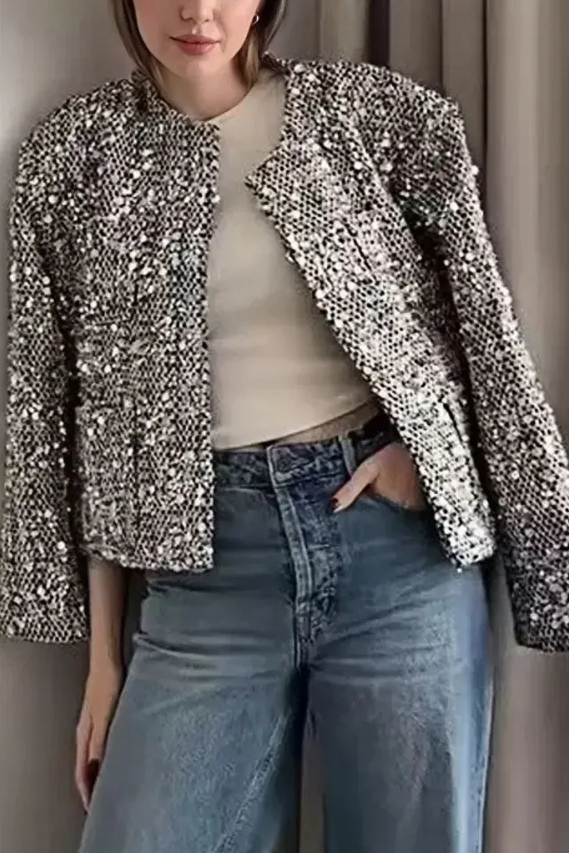 Sparkling Tailored Sequin Jacket