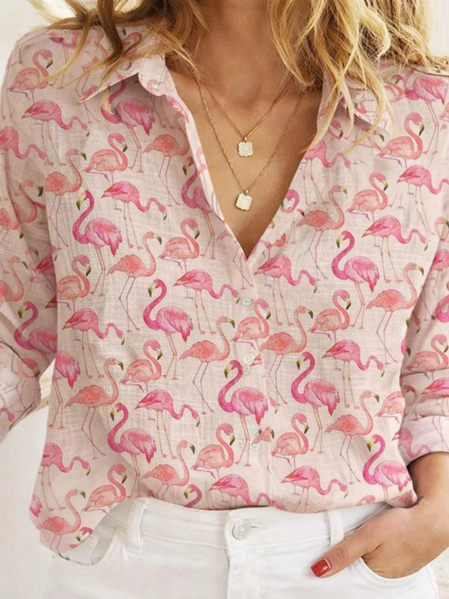 Flamingo Print Shirt