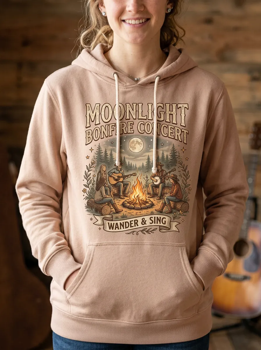 Country Music Bonfire Concert Pullover Hoodie