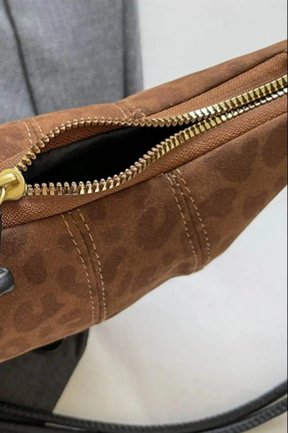 Faux Leather Suede Shoulder Bag